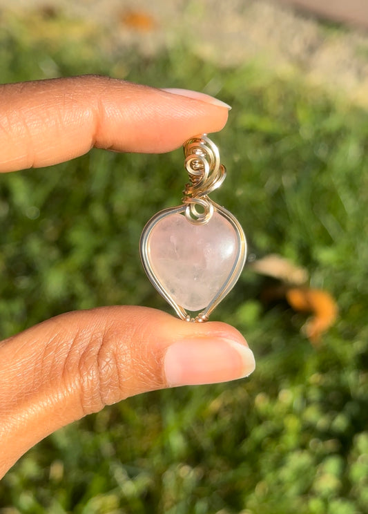 Rose Quartz Heart Necklace