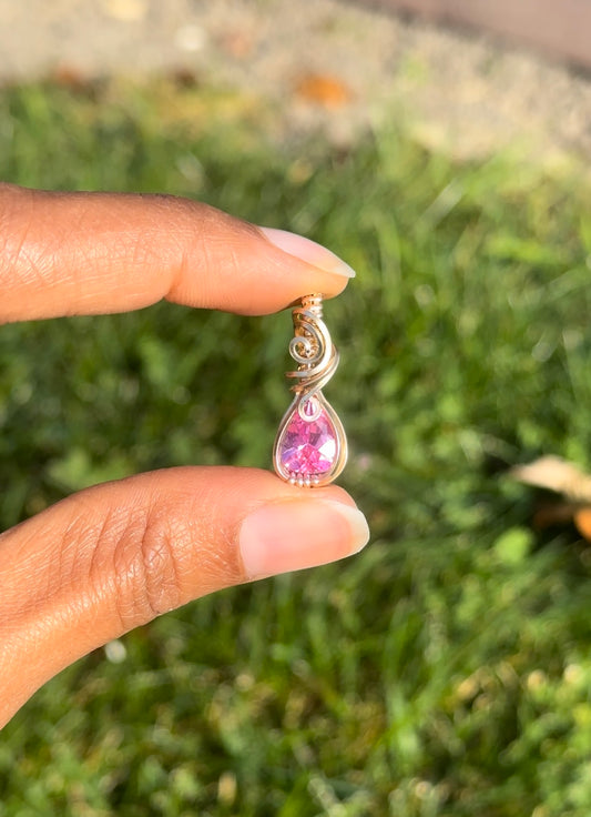 Hot Pink Zircon necklace