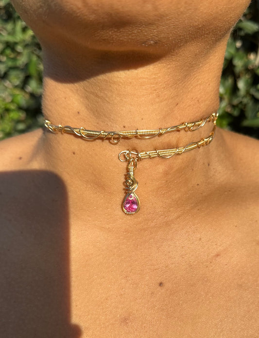 Hot Pink Zircon Choker