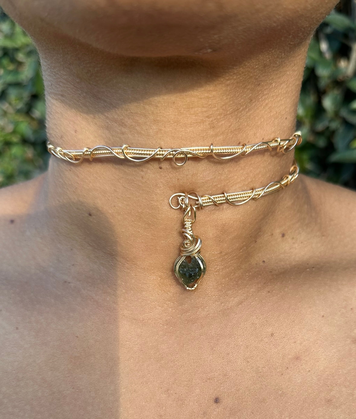 Heart Moldavite Choker