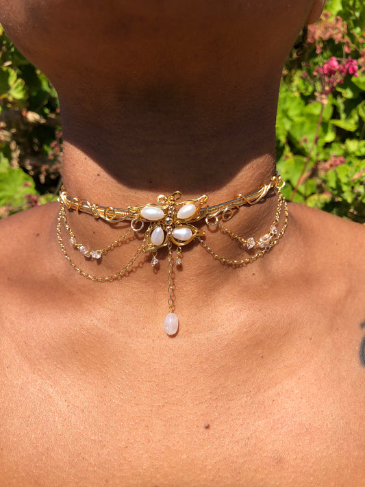 Golden Butterflies Choker