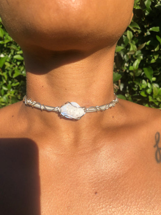 Moonstone choker