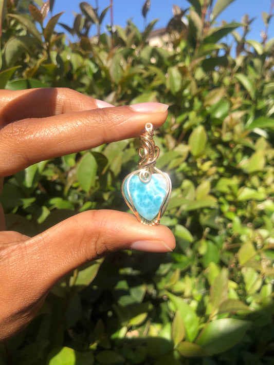 Larimar Heart Necklace