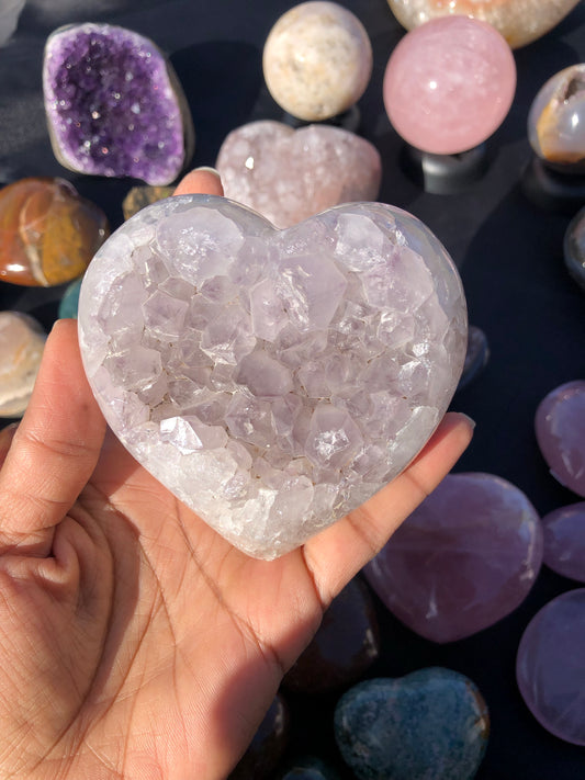 Icy Lavender Druzy Heart