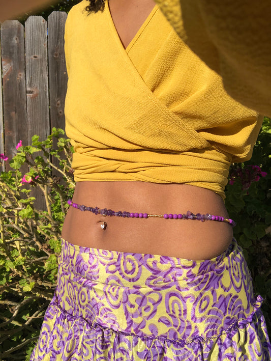 Amethyst Goddess waist beads