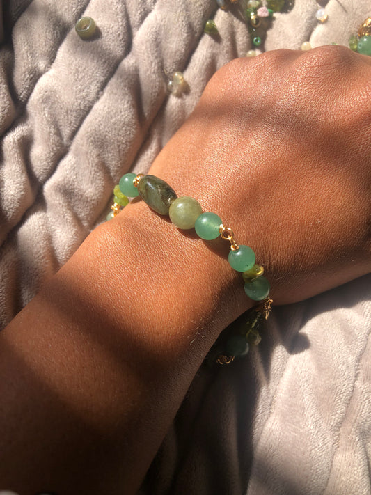 Beaded jade bracelet
