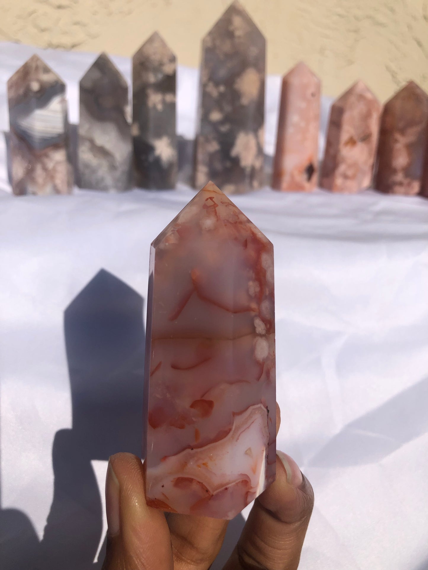 Flower Agate x Carnelian Tower