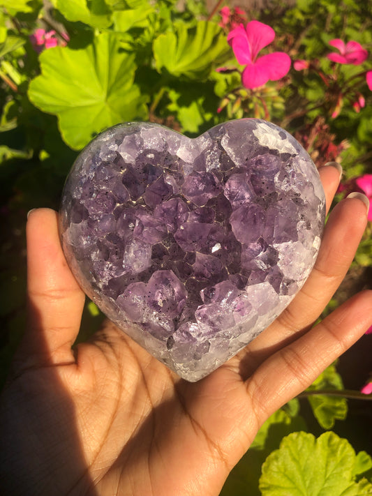 Amethyst Druzy Heart