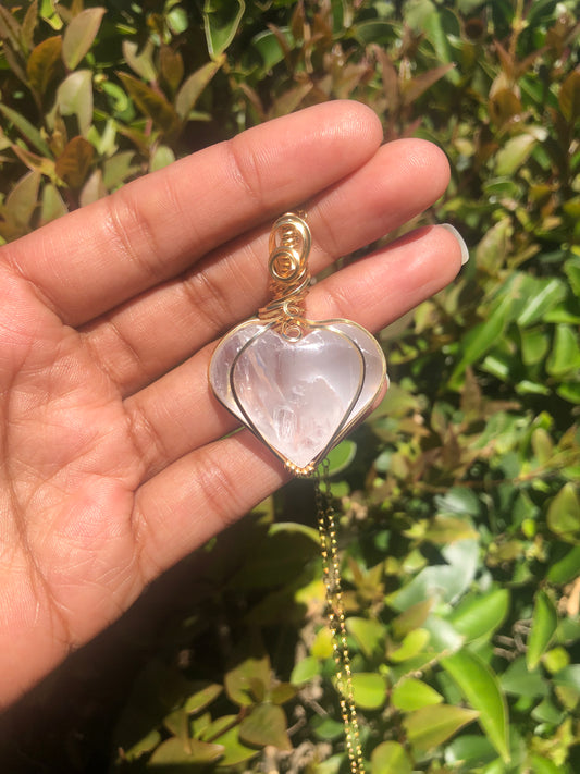 Selenite heart Necklace