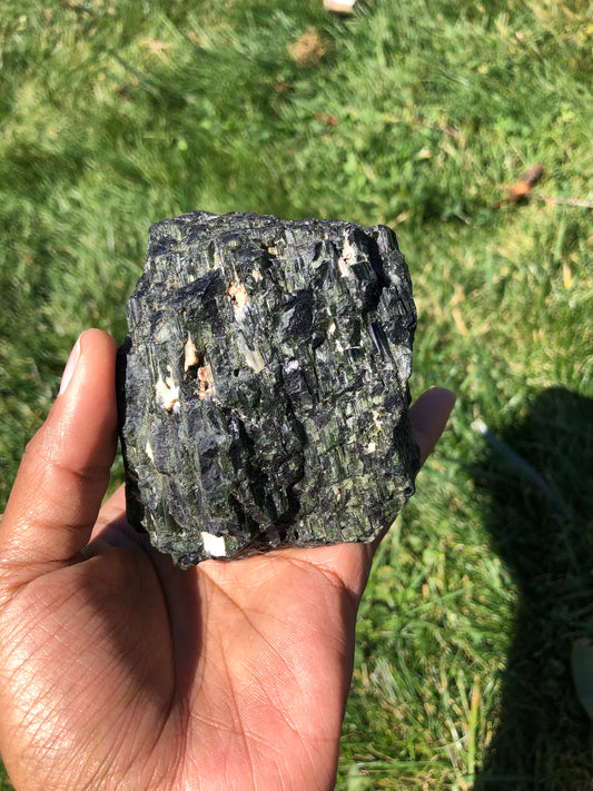 Black Tourmaline with Green Tourmaline