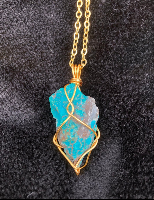 Raw Chrysocolla Necklace