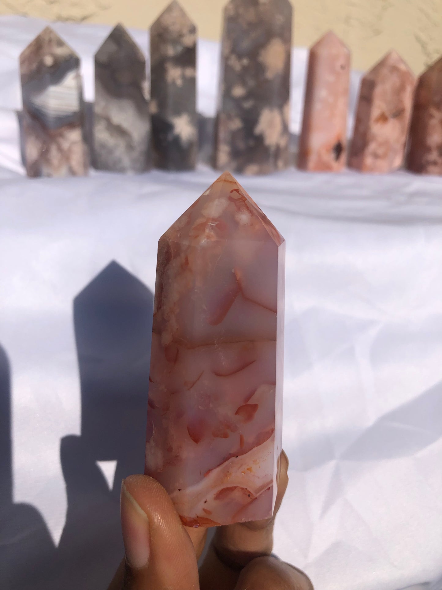 Flower Agate x Carnelian Tower