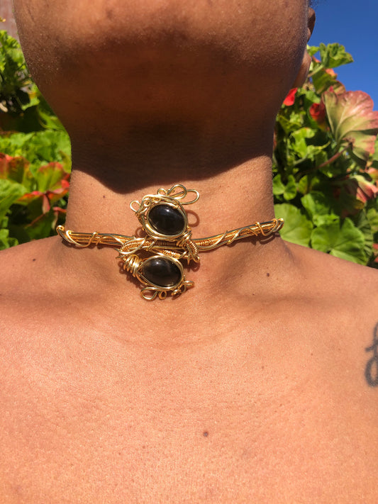 Black Moonstone Choker