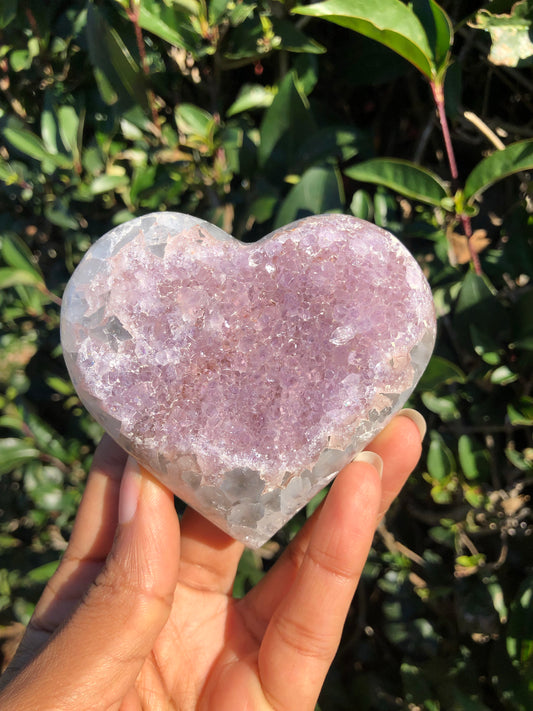 Lilac Druzy Heart