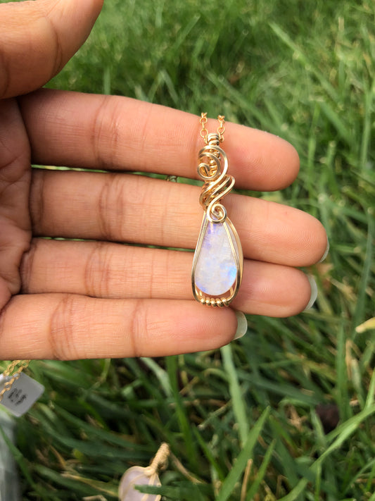Rainbow Moonstone Necklace