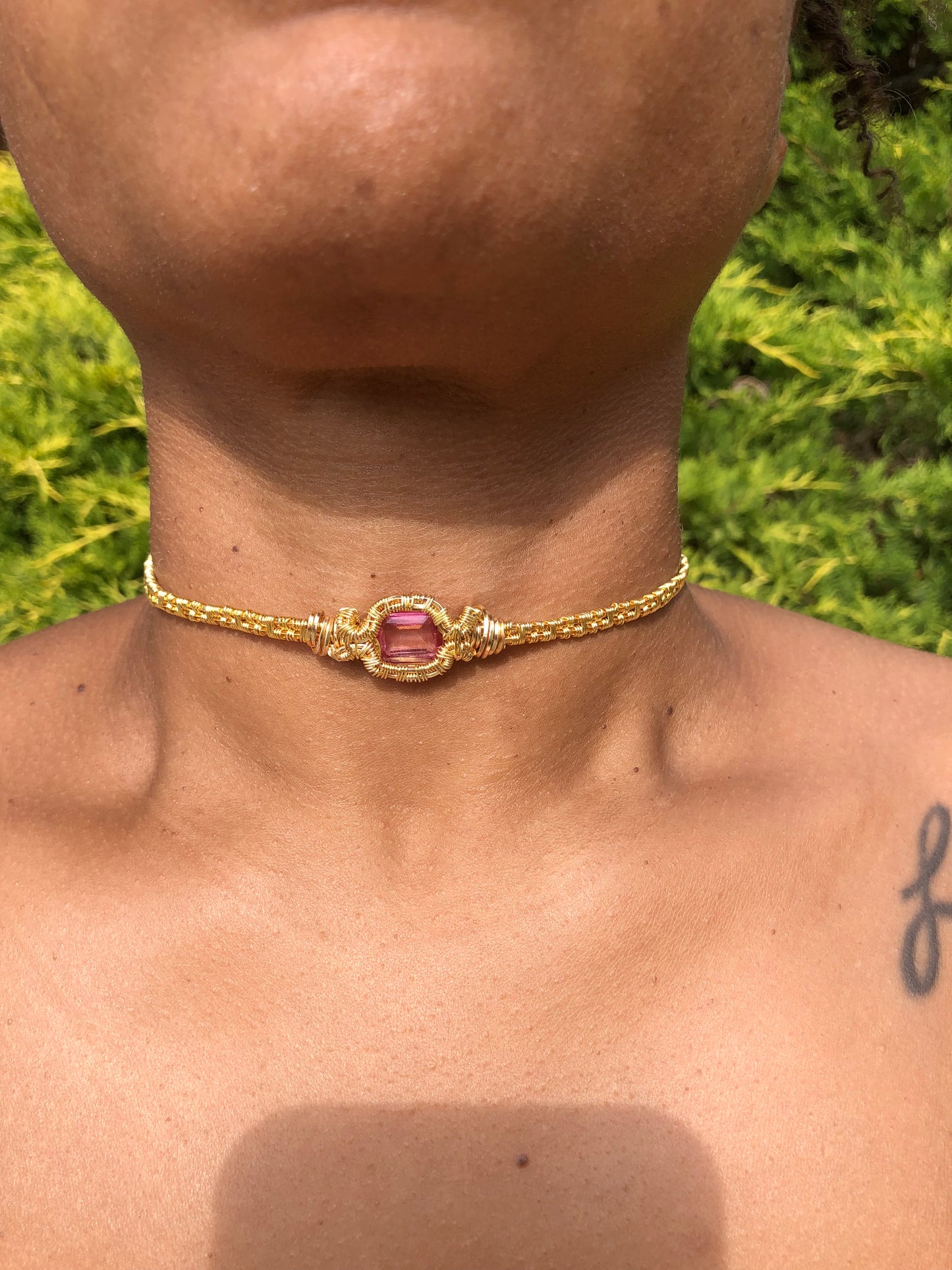 Pink Topaz Choker