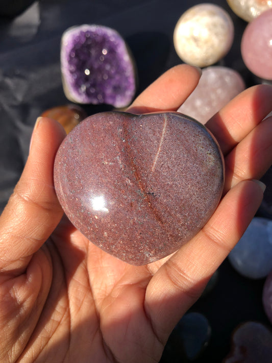 Magenta Ocean Jasper Heart