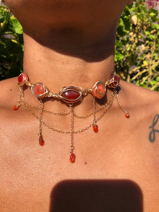 Carnelian Goddess Choker