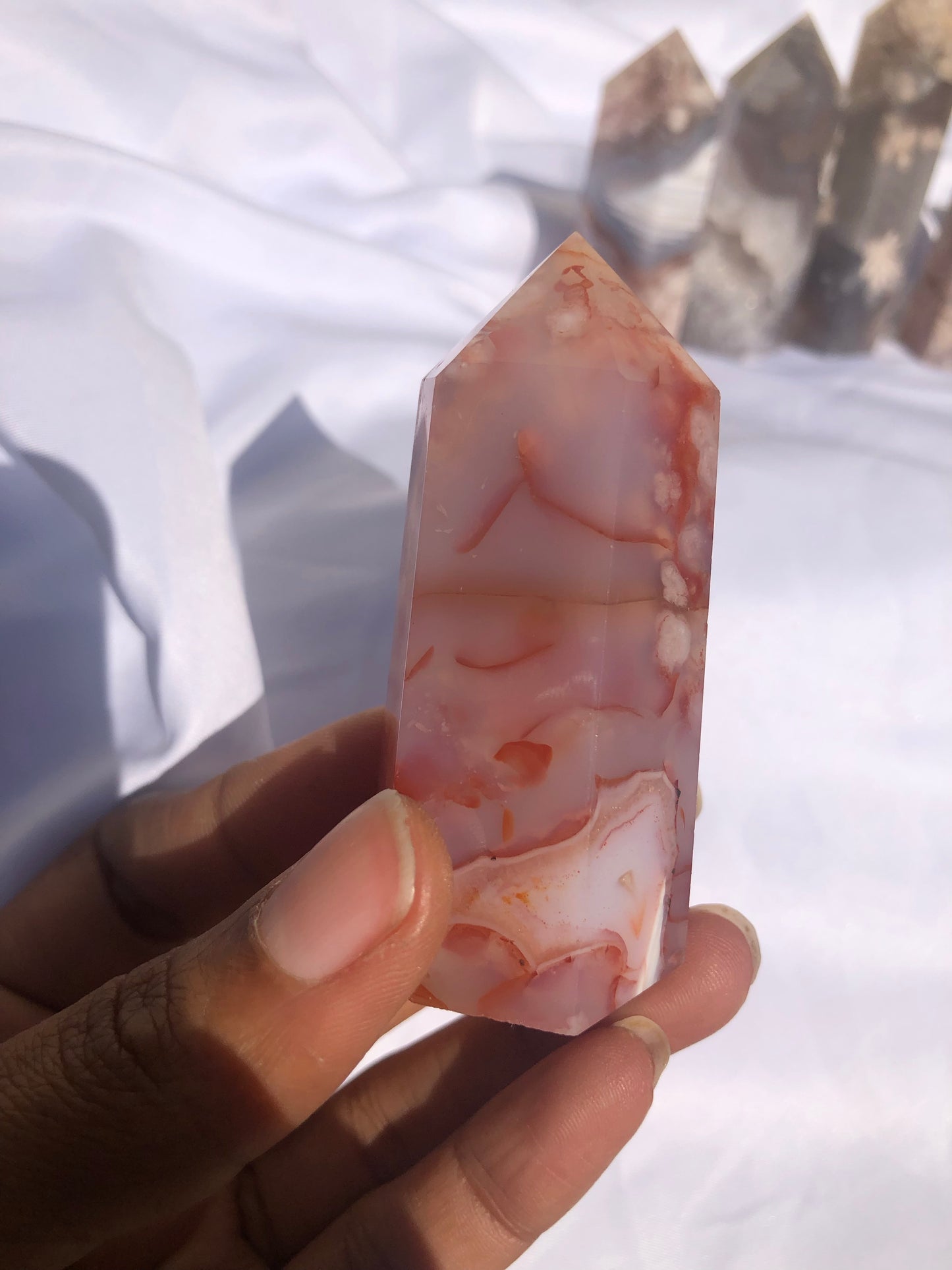 Flower Agate x Carnelian Tower