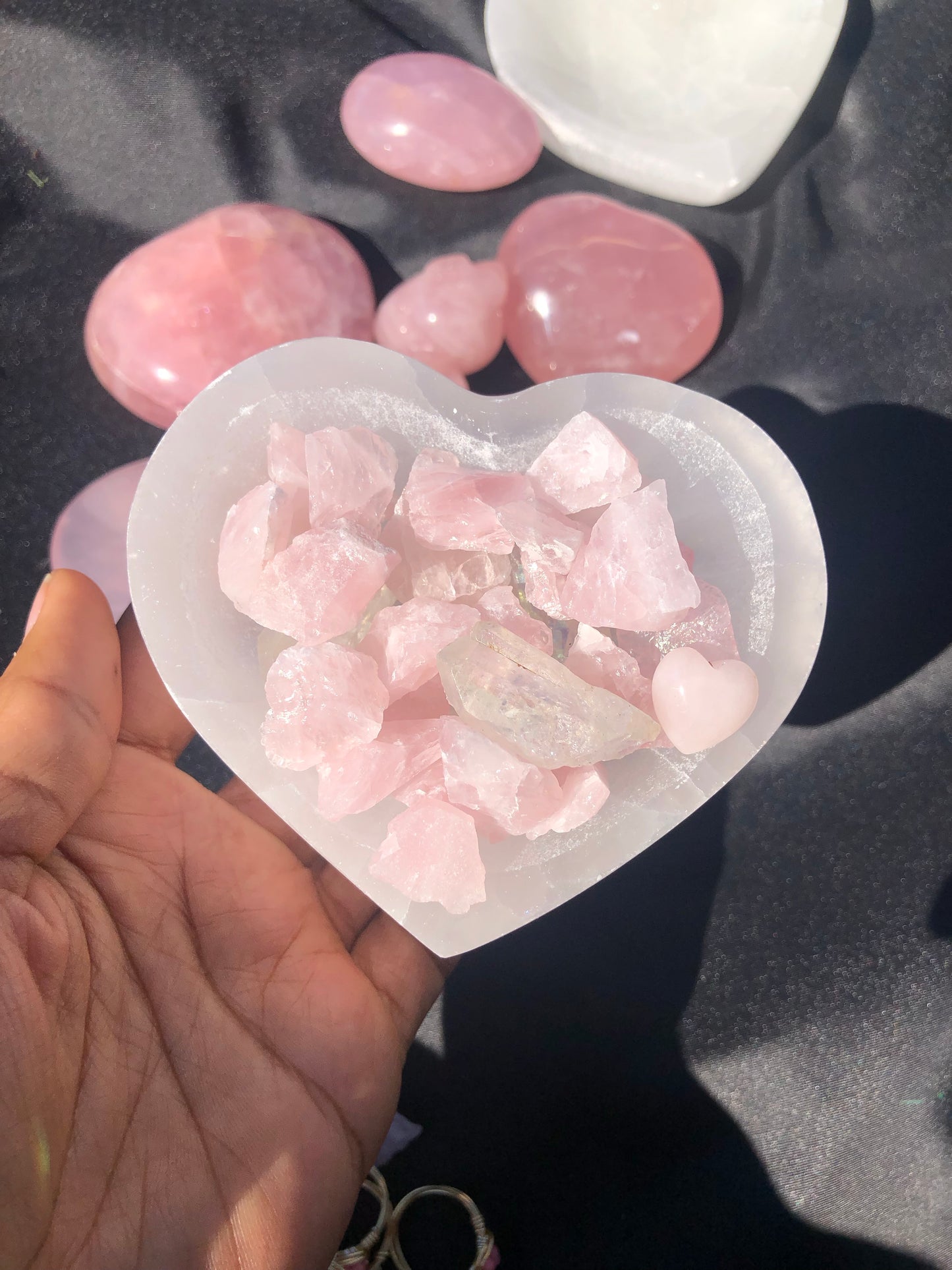 Selenite Heart Bowls