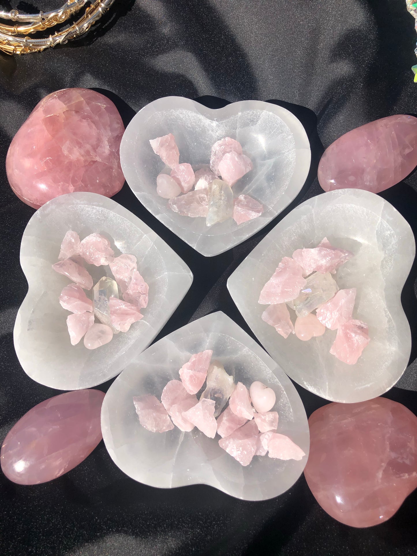 Selenite Heart Bowls