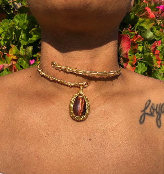 Red Tigers Eye Choker