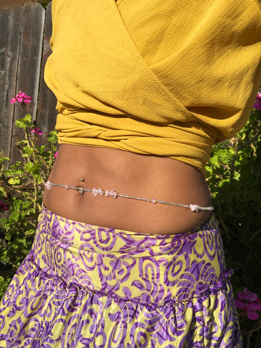 Rose Quartz waist beads