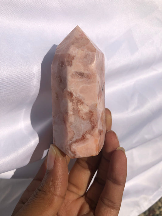 Flower Agate Pink Amethyst Carnelian Tower