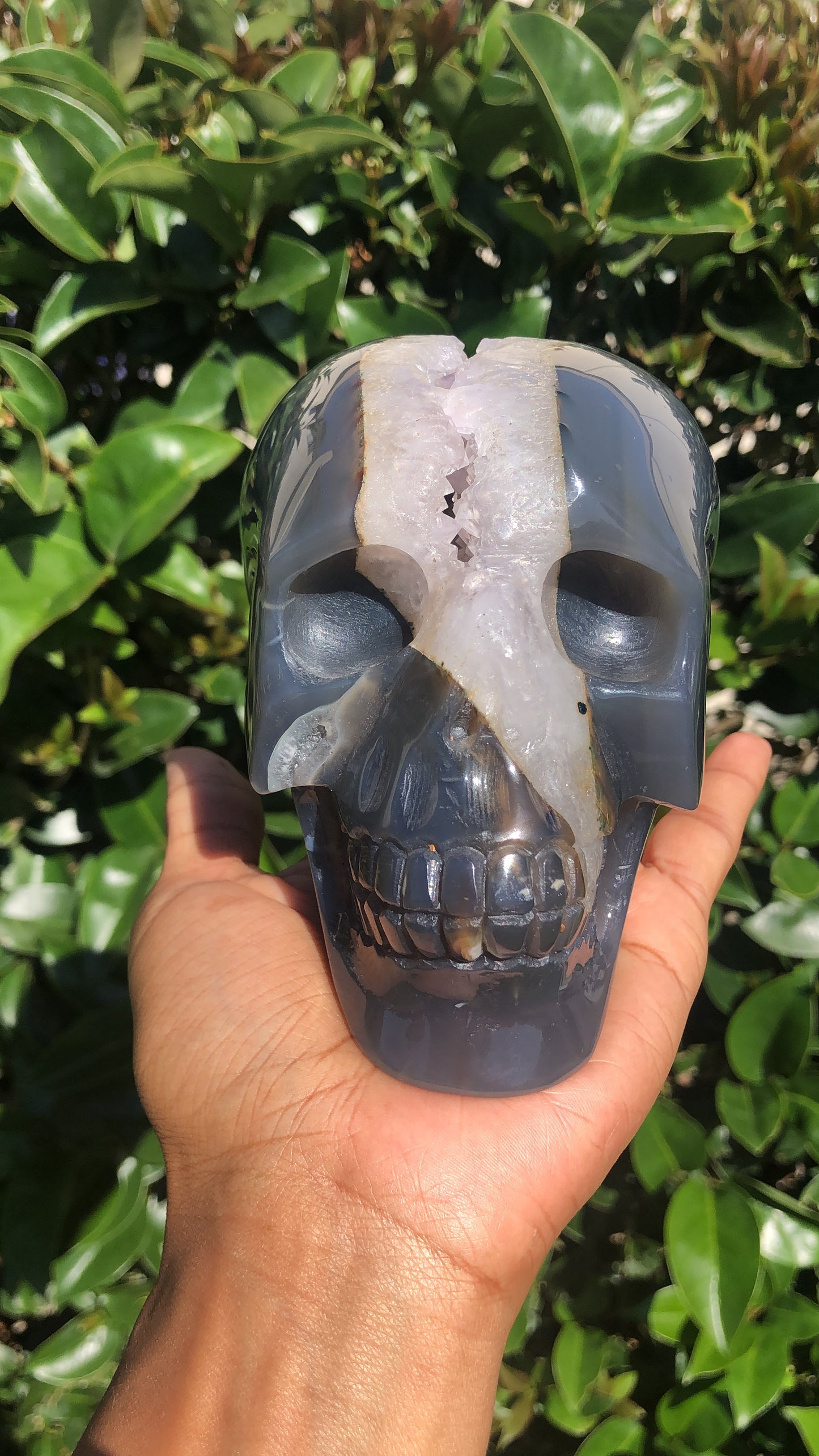 Agate x Amethyst Druzy Skull